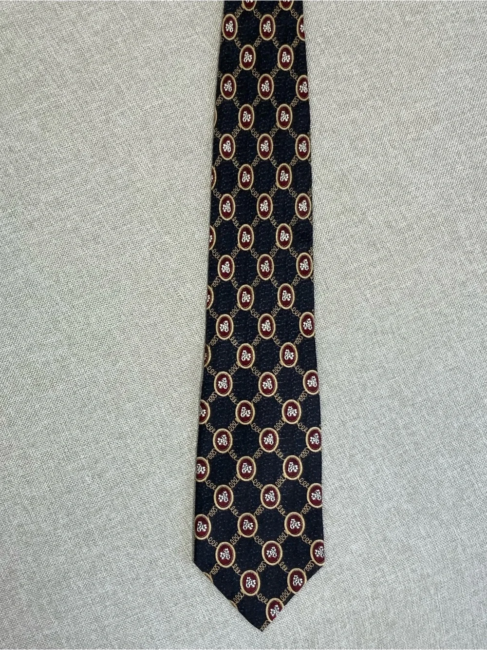Vintage XMI Silk Medallion Wide Extra Long Tie USA Made